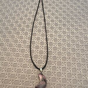 Rhodonite Elegant Black and Purple Pendant Necklace